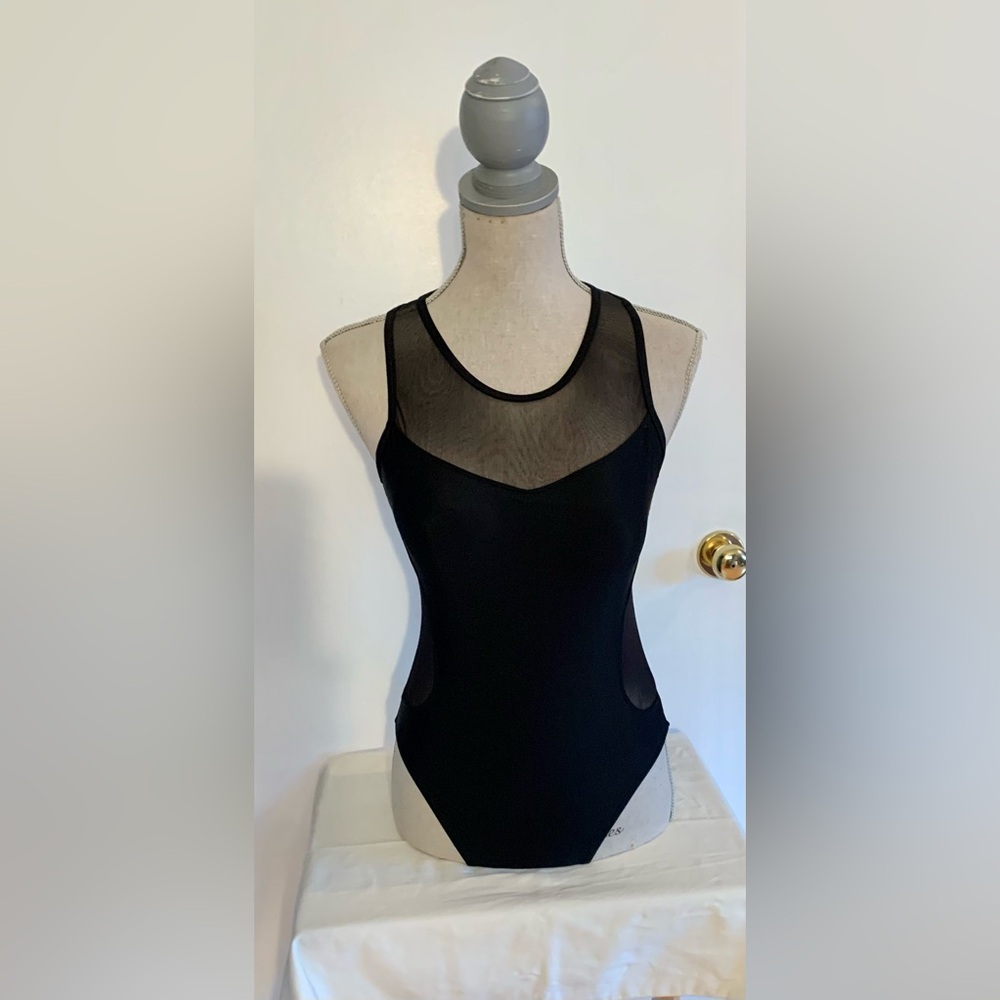 NWOT 1 pc black with mesh bathing suit